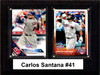 MLB 6"x8" Carlos Santana Cleveland Indians Two Card Plaque