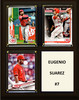 MLB 8"x10" Eugenio Suarez Cincinnati Reds Three Card Plaque