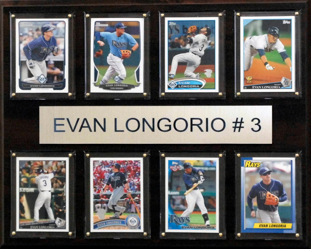 MLB 12"x15" Evan Longoria Tampa Bay Rays 8-Card Plaque