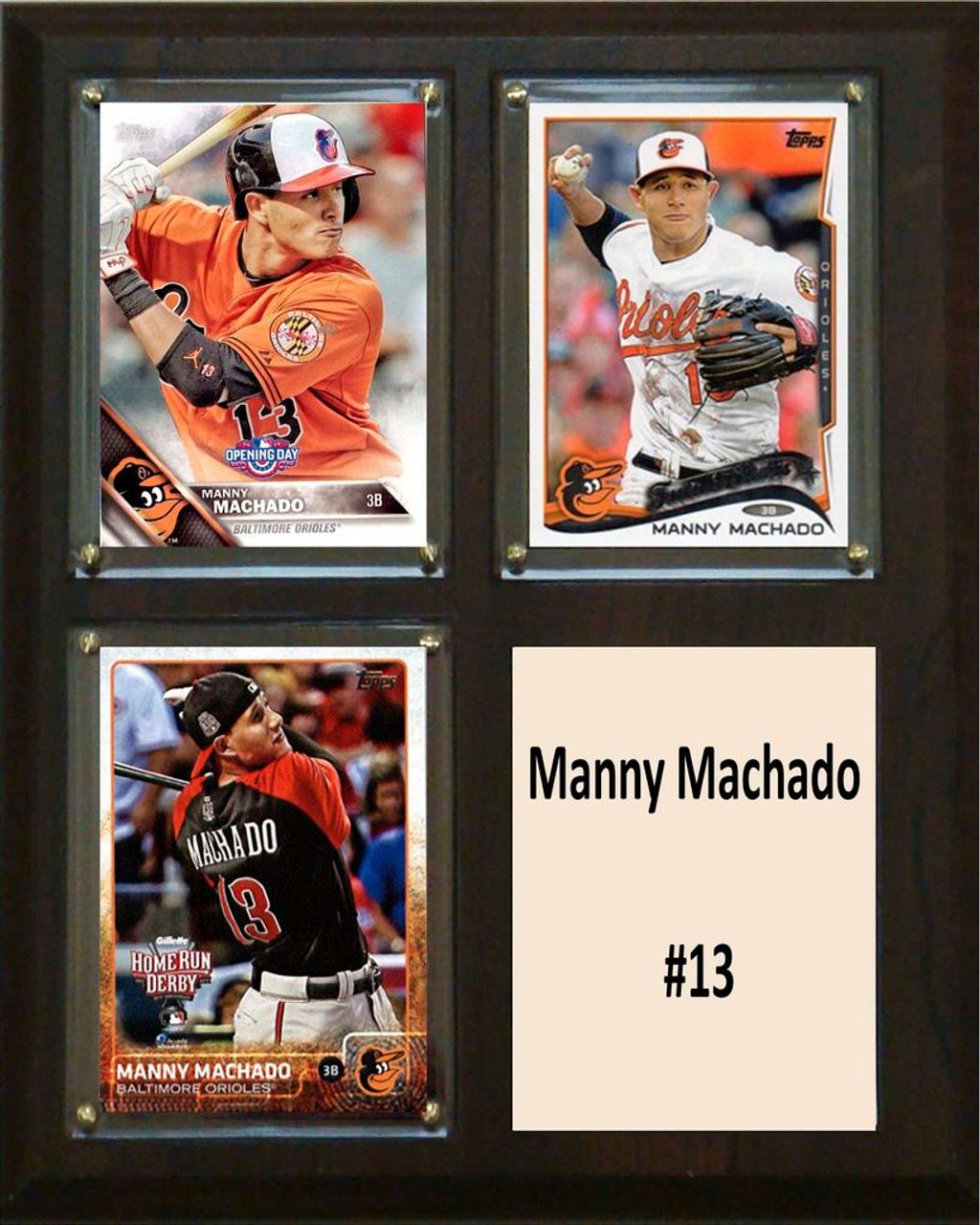 MLB8"x10"Manny Machado Baltimore Orioles Three Card Plaque