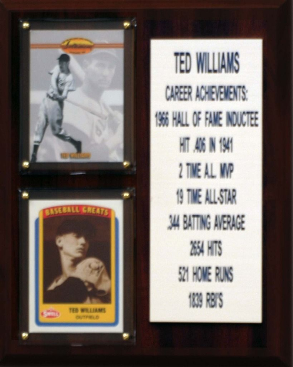 Hall of Fame plaque for Ted Williams, Boston Red Sox.