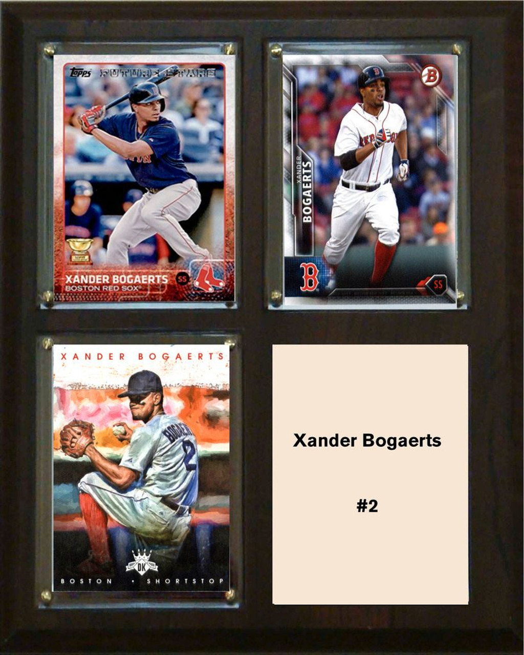 MLB8"x10"Xander Bogaerts Boston Redsox Three Card Plaque