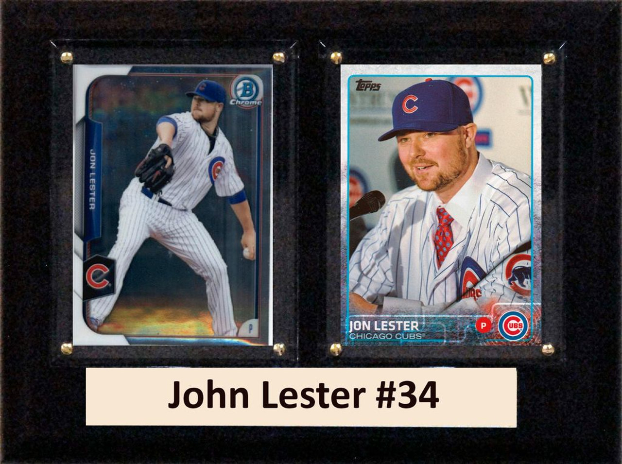 MLB6"X8"John Lester Chicago Cubs Two Card Plaque