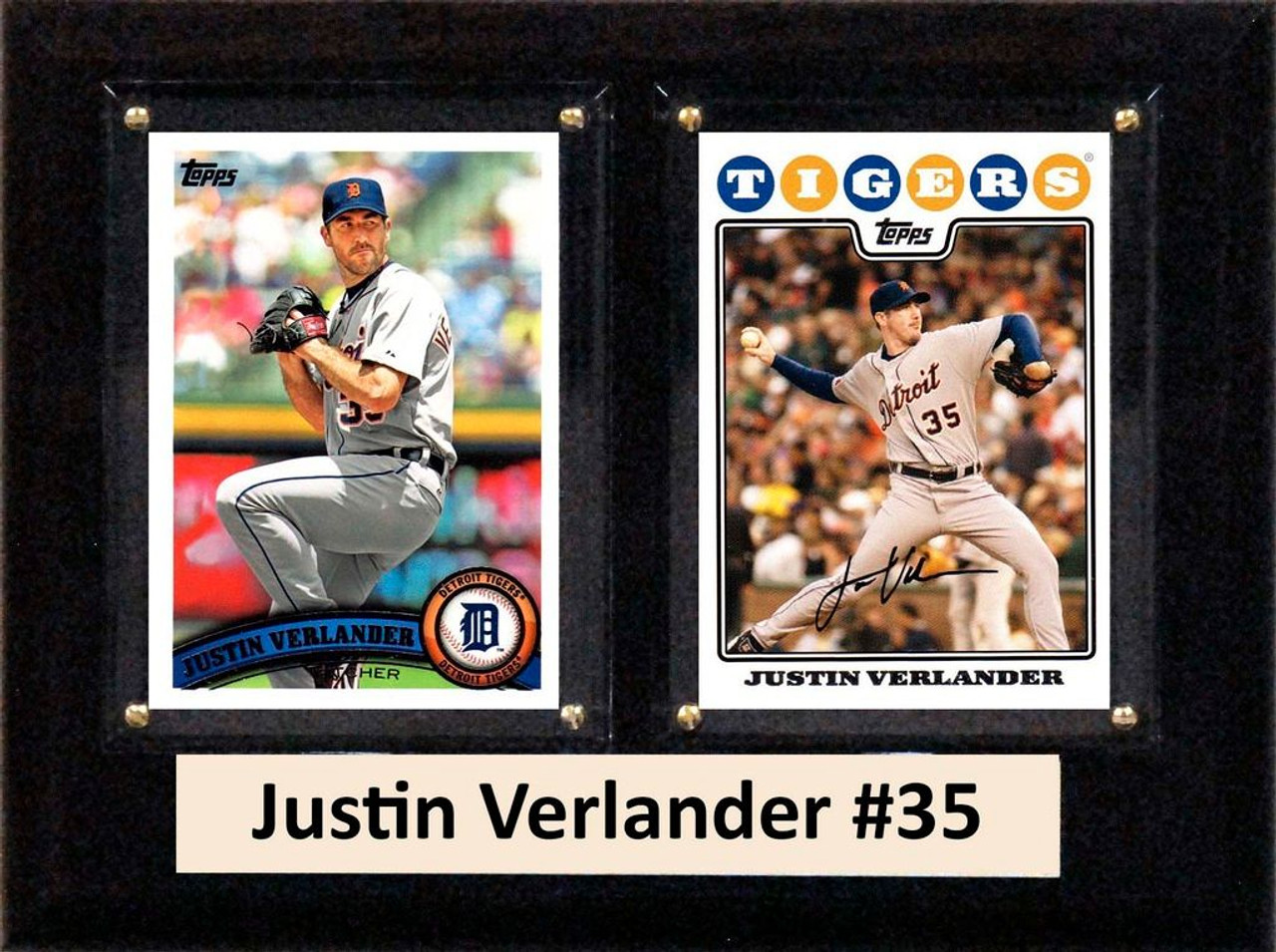 MLB6"X8"Justin Verlander Detroit Tigers Two Card Plaque