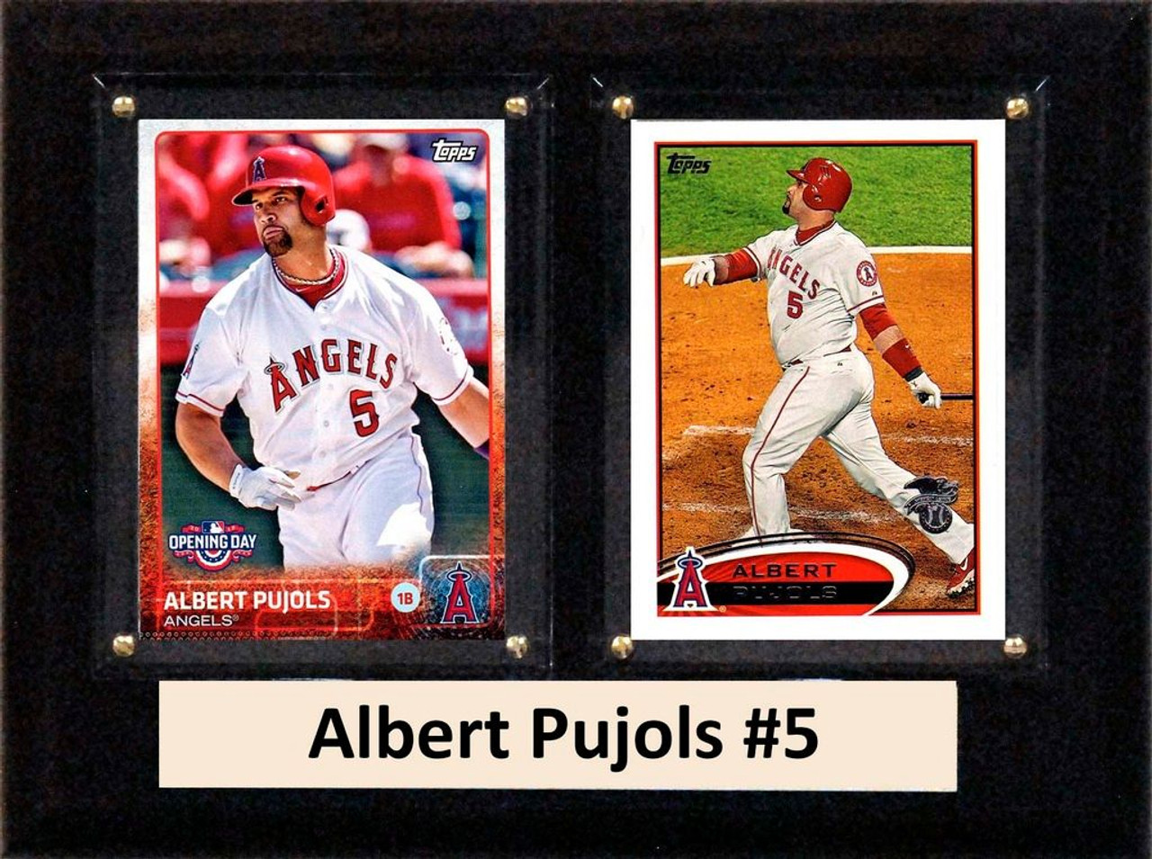 MLB6"X8"Albert Pujols Los Angeles Angels Two Card Plaque