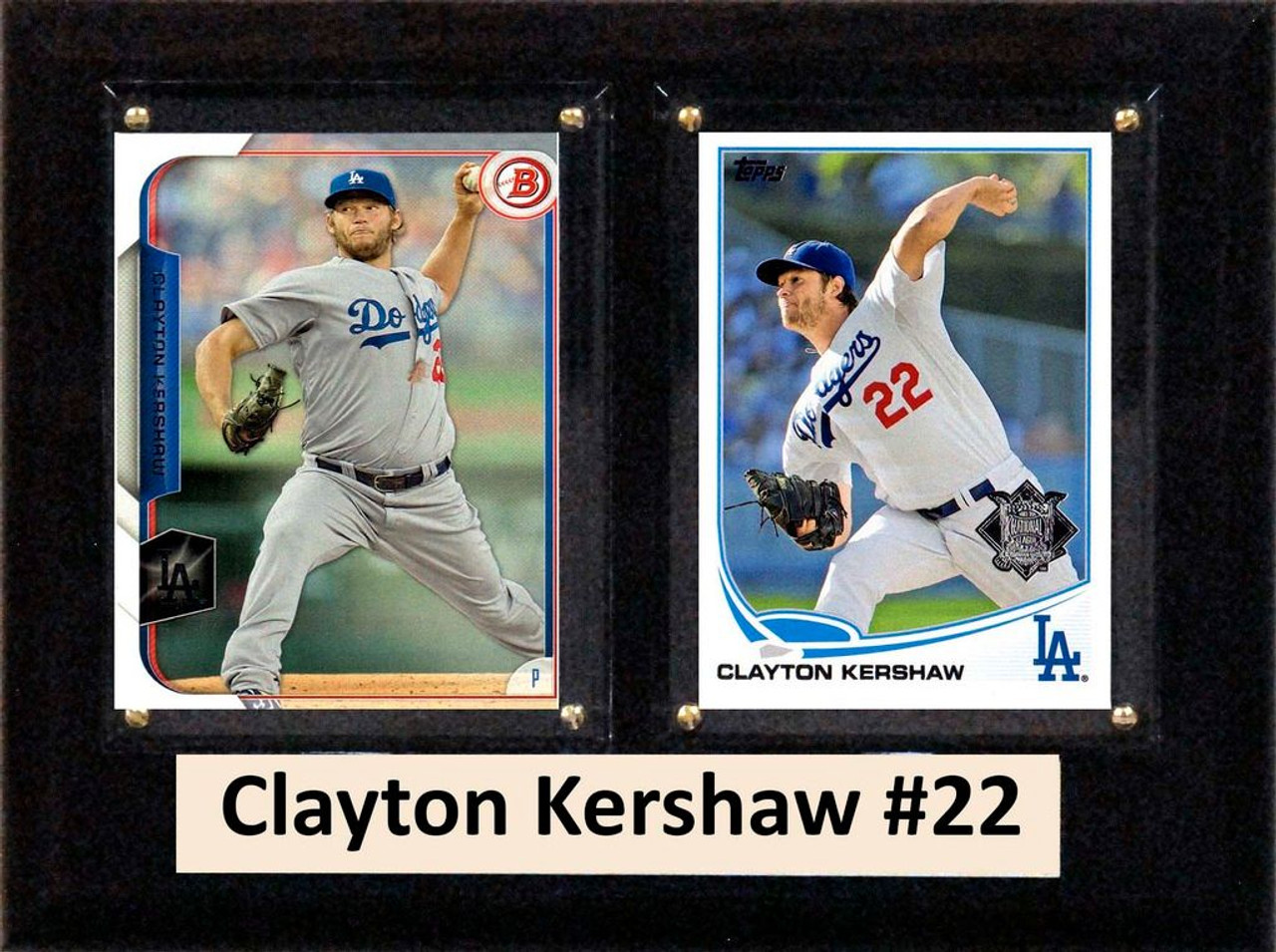 MLB6"X8"Clayton Kershaw Los Angeles Dodgers Two Card Plaque