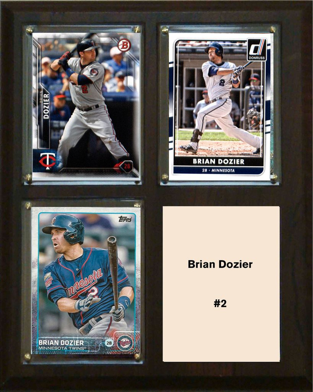 MLB8"x10"Brian Dozier Minnesota Twins Three Card Plaque