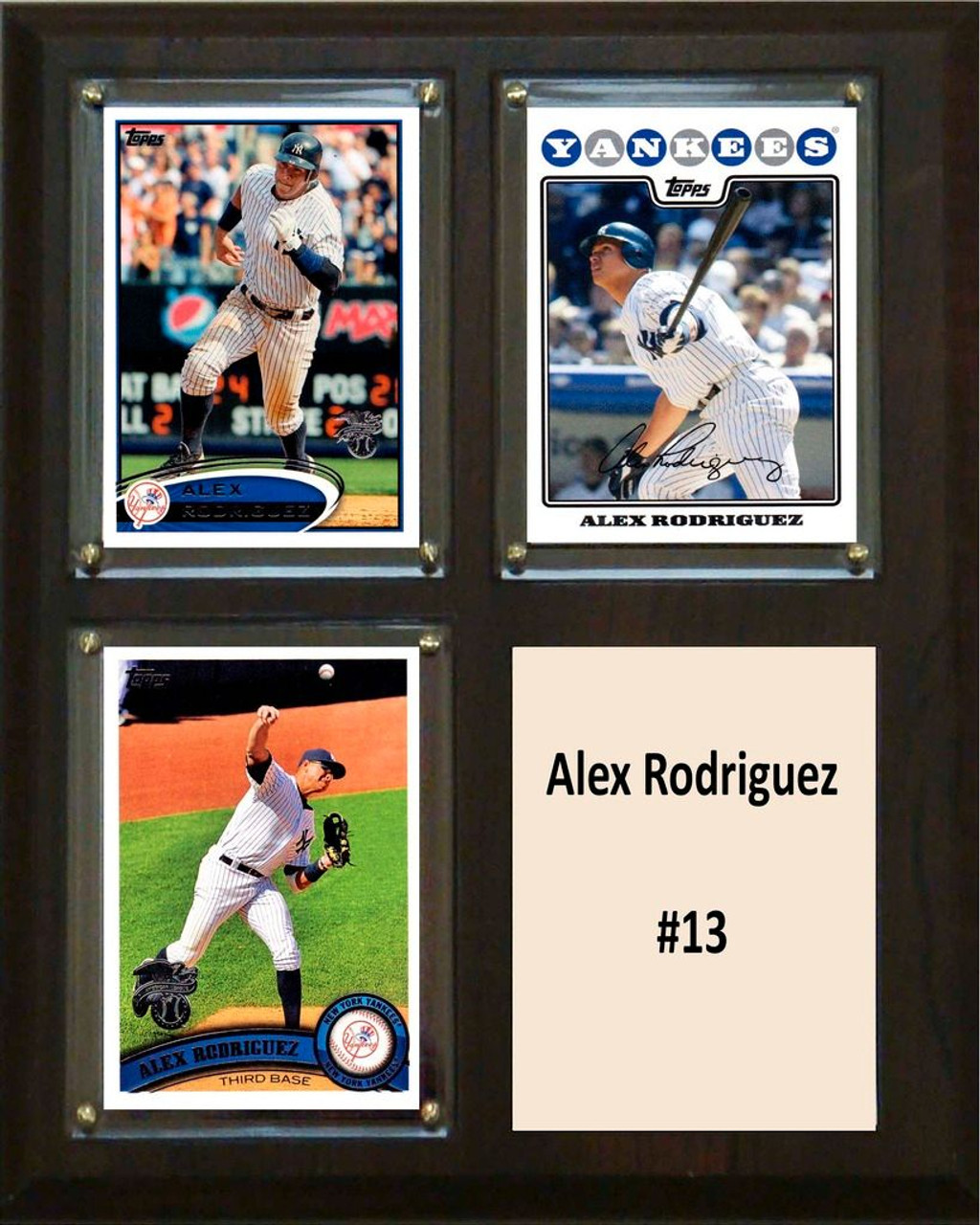MLB8"x10"Alex Rodriguez New York Yankees Three Card Plaque