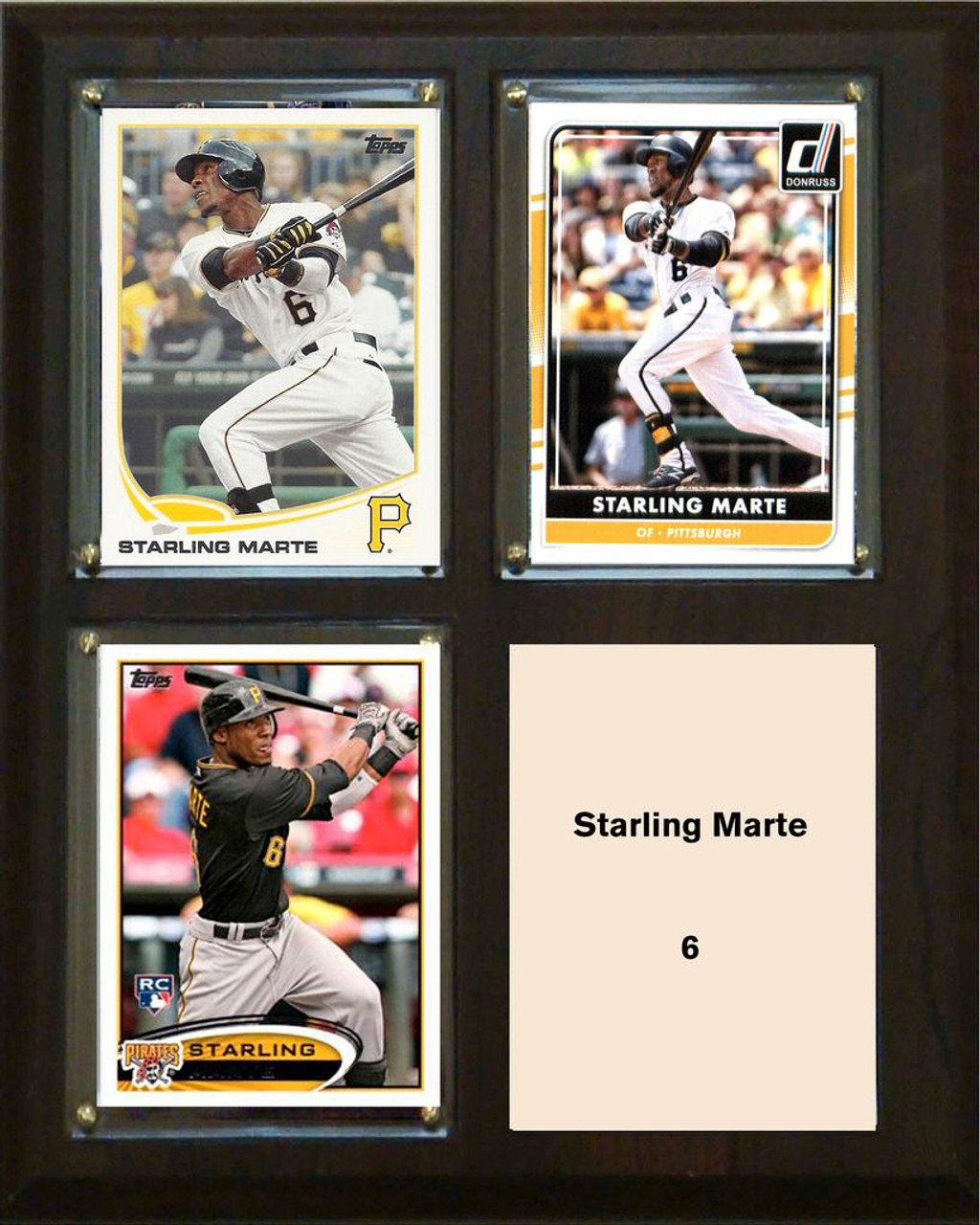 MLB8"x10"Starling Marte Pittsburgh Pirates Three Card Plaque