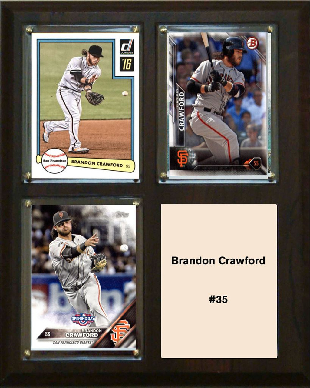 MLB8"x10"Brandon Crawford San Francisco Giants Three Card Plaque