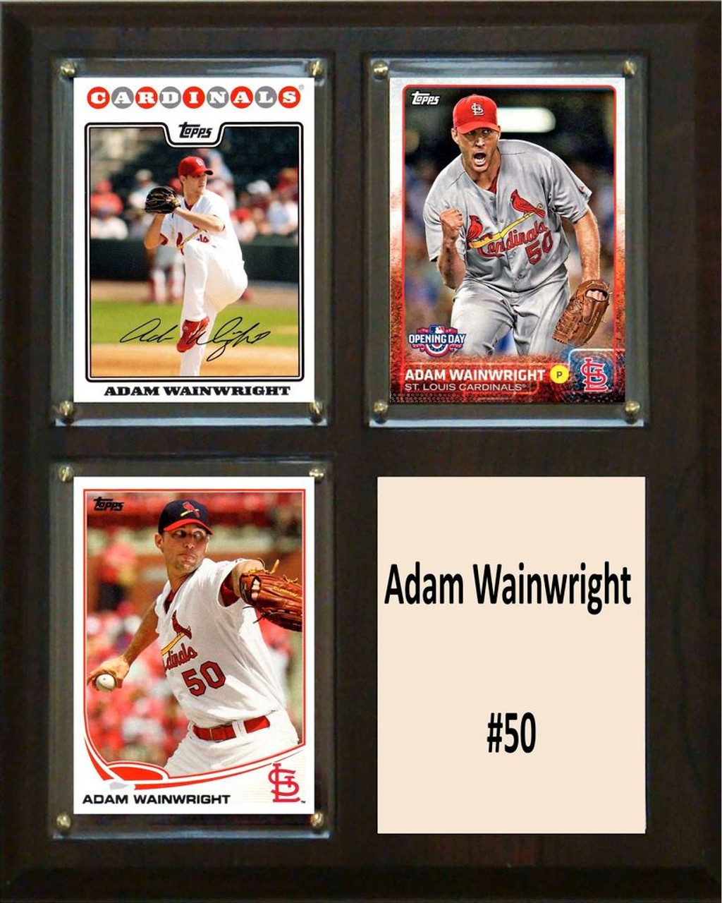 MLB8"x10"Adam Wainwright St. Louis Cardinals Three Card Plaque