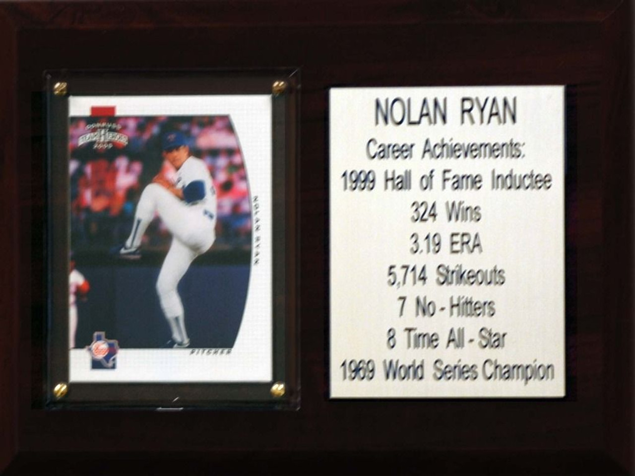 Nolan Ryan Texas Rangers Hall of Fame Baseball Display Case