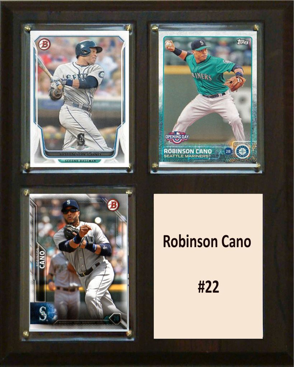 MLB8"X10"Robinson Cano Seattle Mariners Three Card Plaque