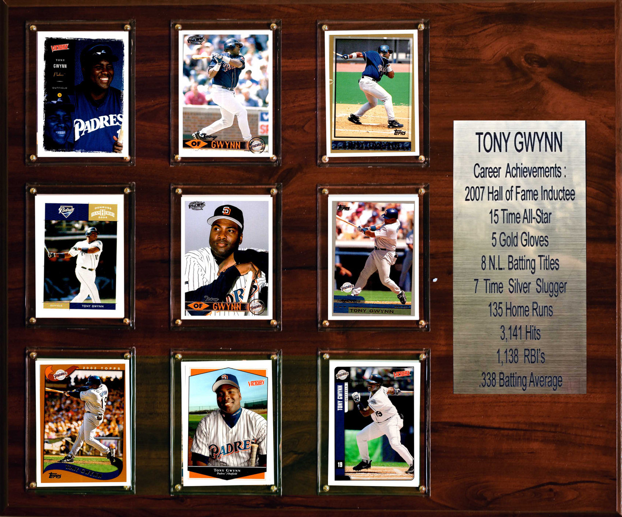 MLB 15"x18" Tony Gwynn San Diego Padres Career Stat Plaque