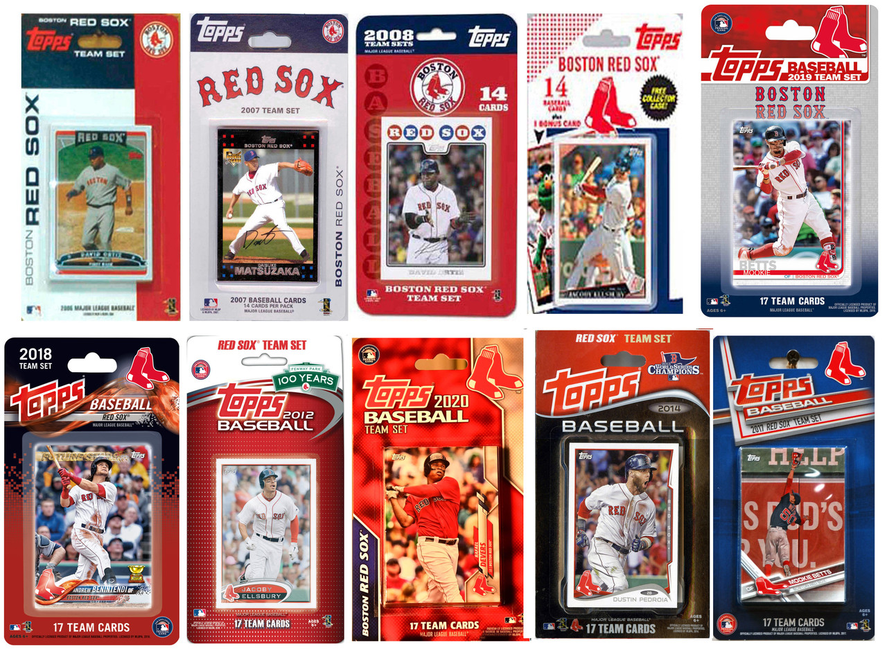 MLB Boston Red Sox 10 Different Licensed Trading Card Team Sets