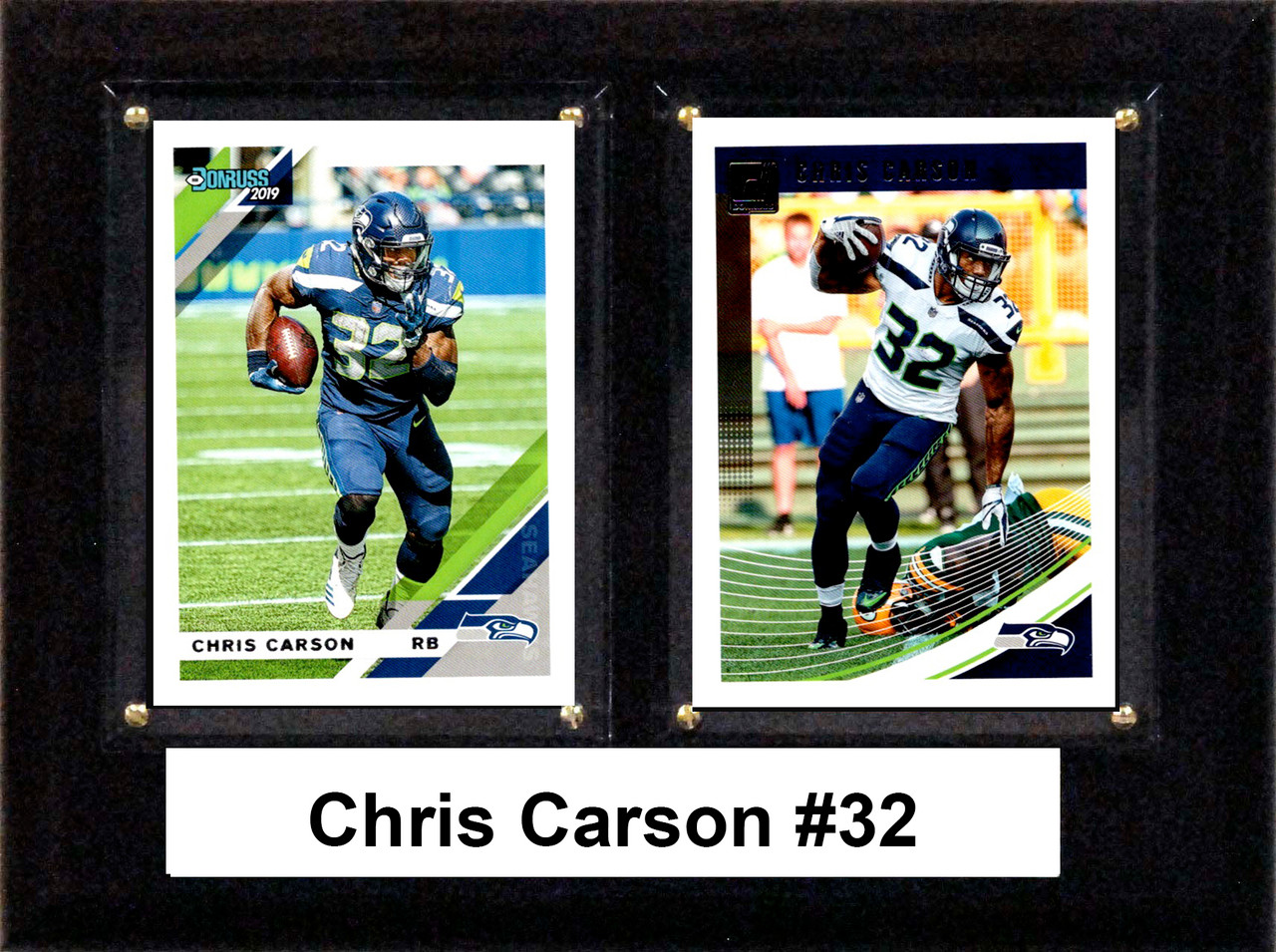 NFL 6"x8" Chris Carson Seattle Seahawks Two Card Plaque