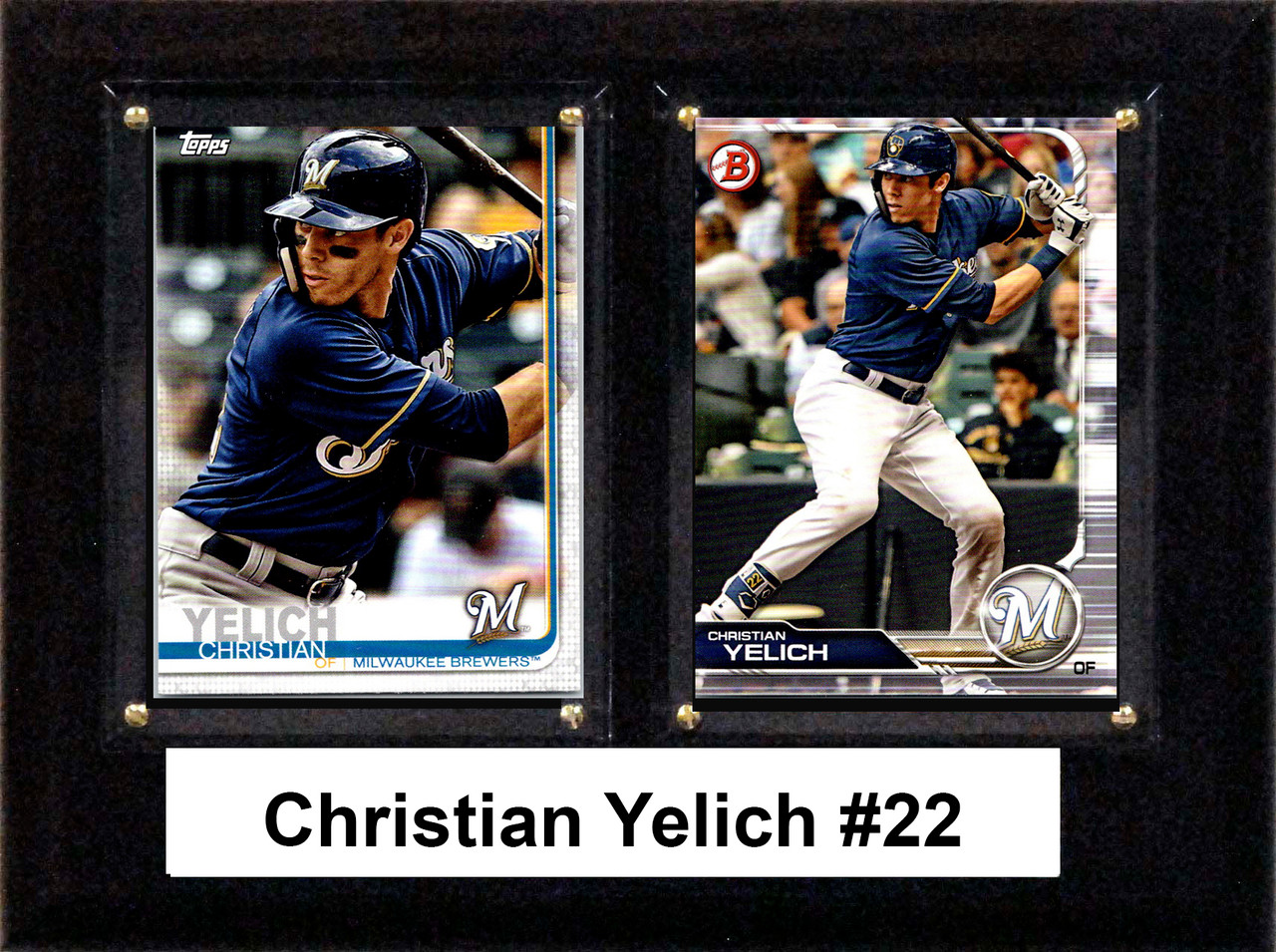 MLB 6"x8" Christian Yelich Milwaukee Brewers Two Card Plaque