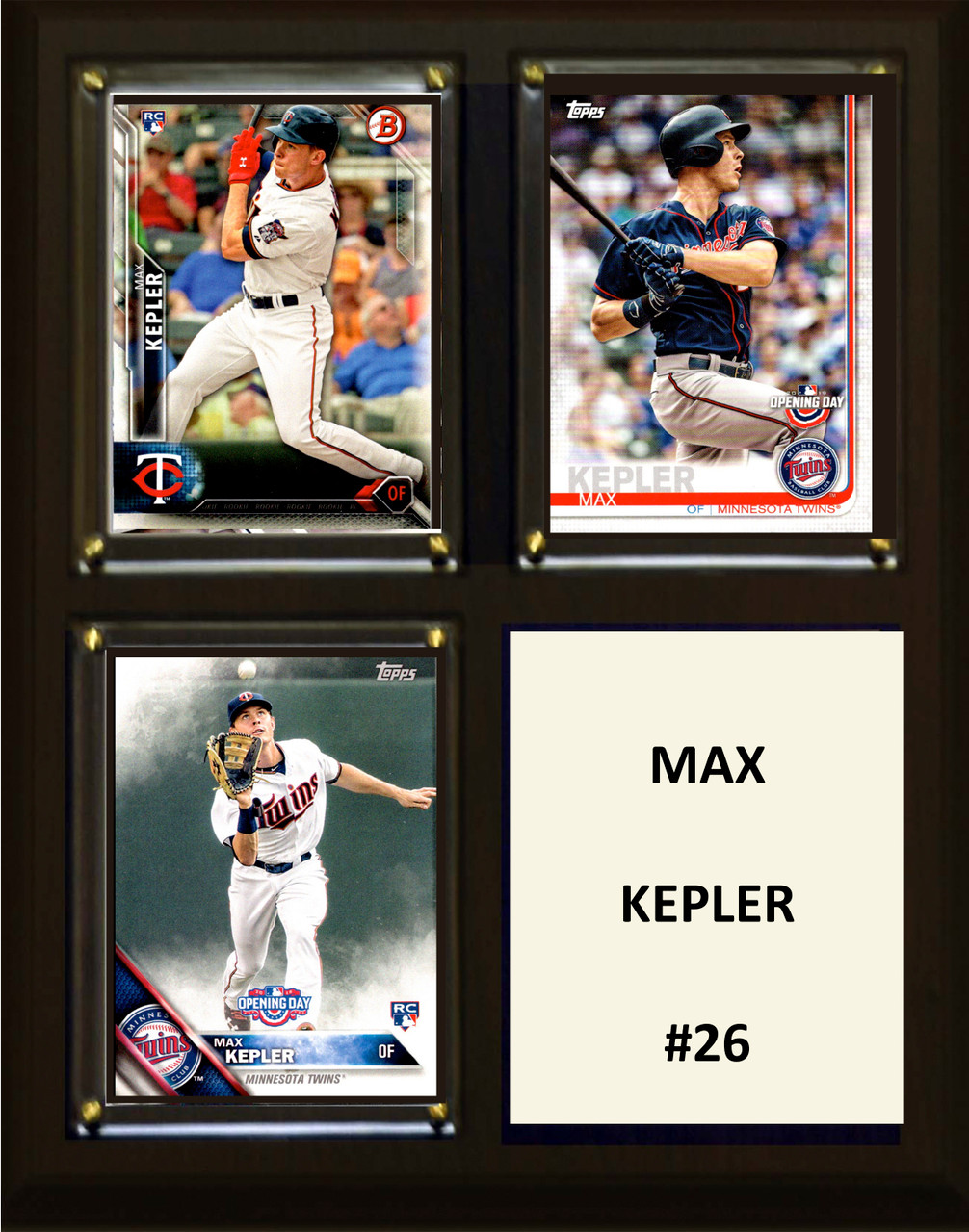 MLB 8"x10" Max Kepler Minnesota Twins Three Card Plaque