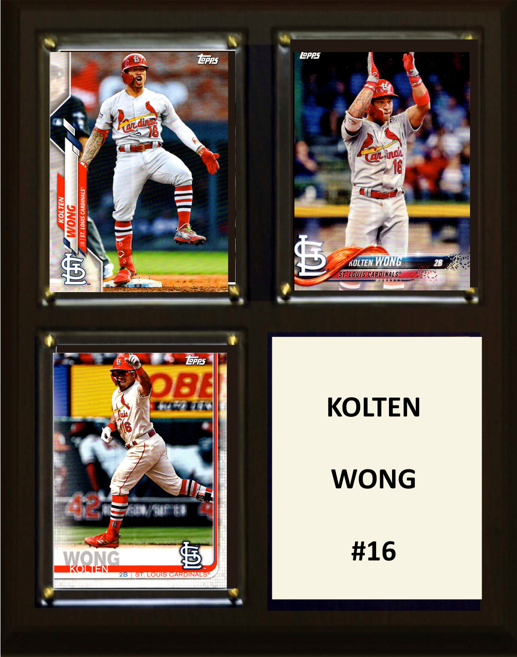 MLB 8"x10" Kolton Wong St. Louis Cardinals Three Card Plaque