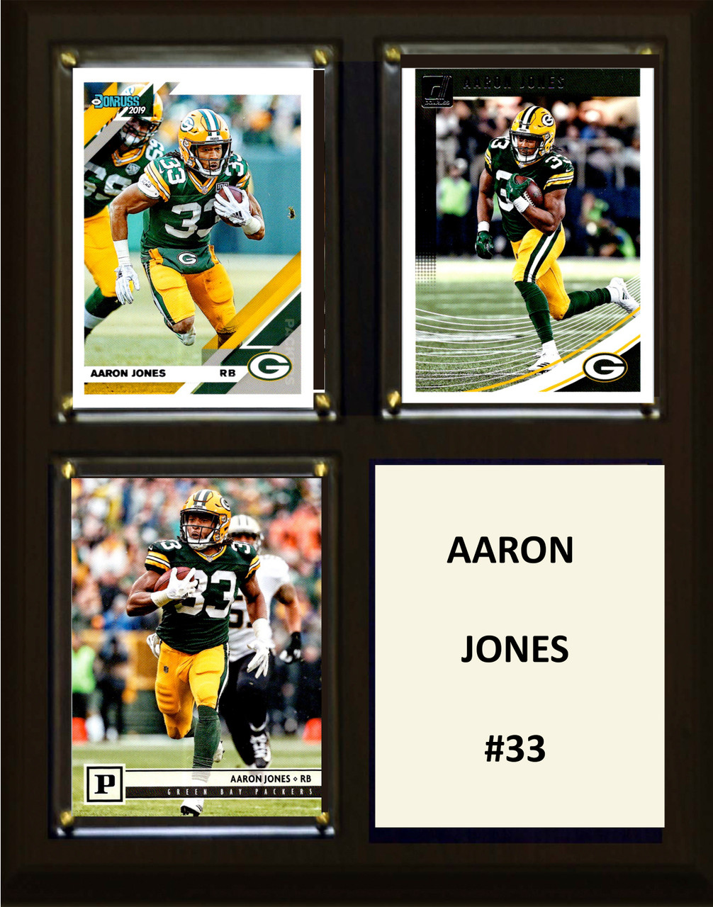 NFL 8"x10" Aaron Jones Green Bay Packers Three Card Plaque