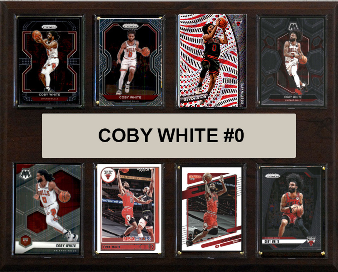 NBA 12"x15" Coby White Chicago Bulls 8 Card Plaque