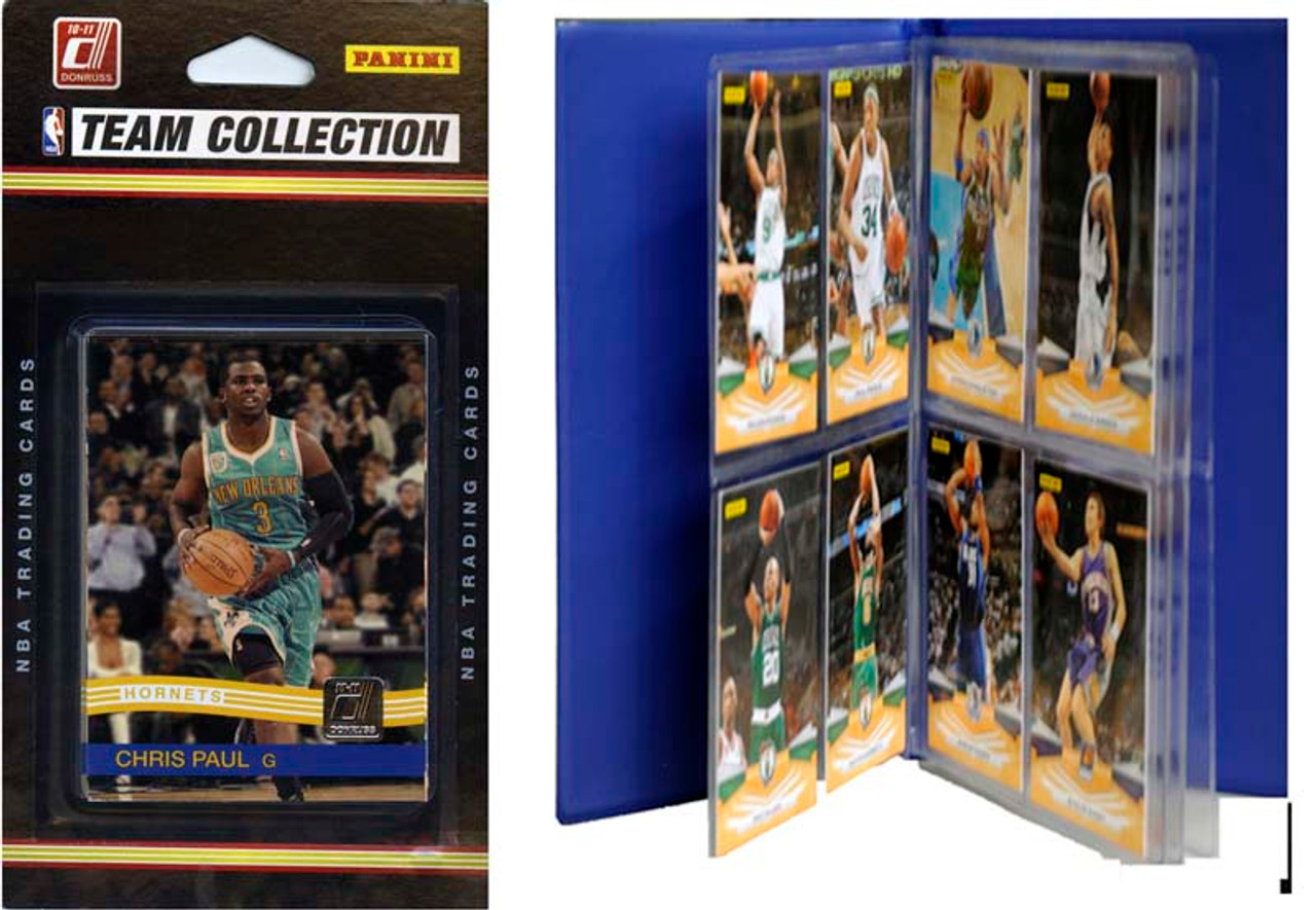 NBA New Orleans Hornets Licensed 2010-11 Donruss Team Set Plus Storage Album
