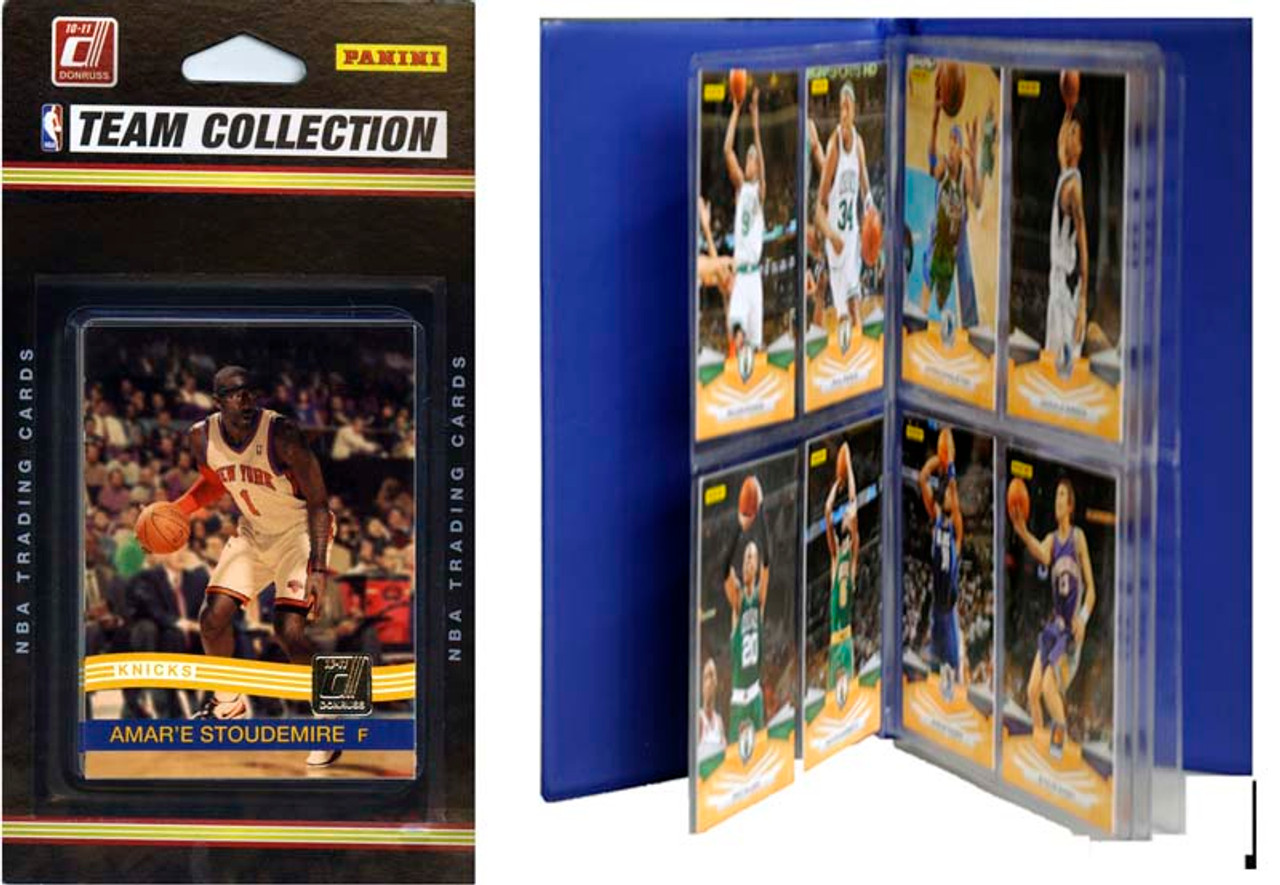 NBA New York Knicks Licensed 2010-11 Donruss Team Set Plus Storage Album