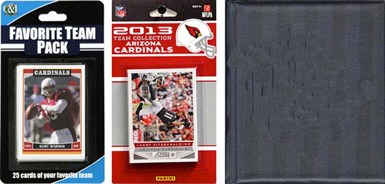 NFL Arizona Cardinals Licensed 2013 Score Team Set and Favorite Player Trading Card Pack Plus Storage Album