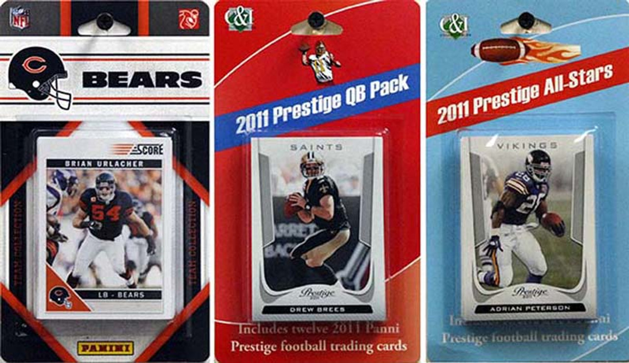 NFL Chicago Bears Licensed 2011 Score Team Set With Twelve Card 2011 Prestige All-Star and Quarterback Set