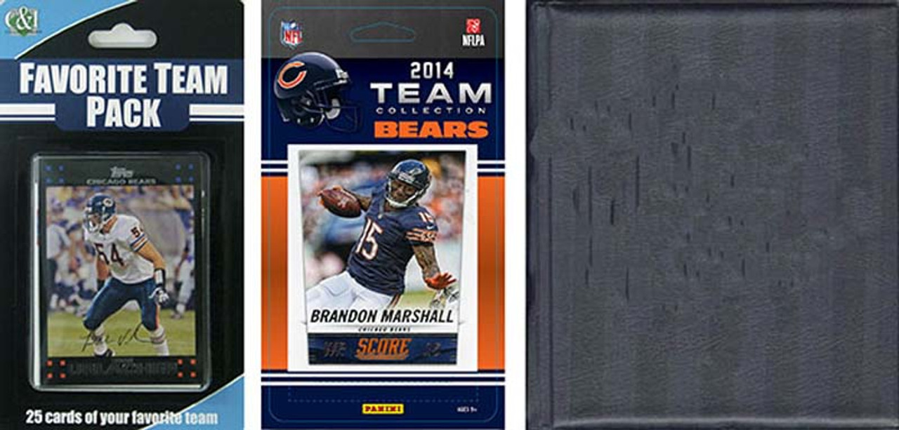 NFL Chicago Bears Licensed 2014 Score Team Set and Favorite Player Trading Card Pack Plus Storage Album