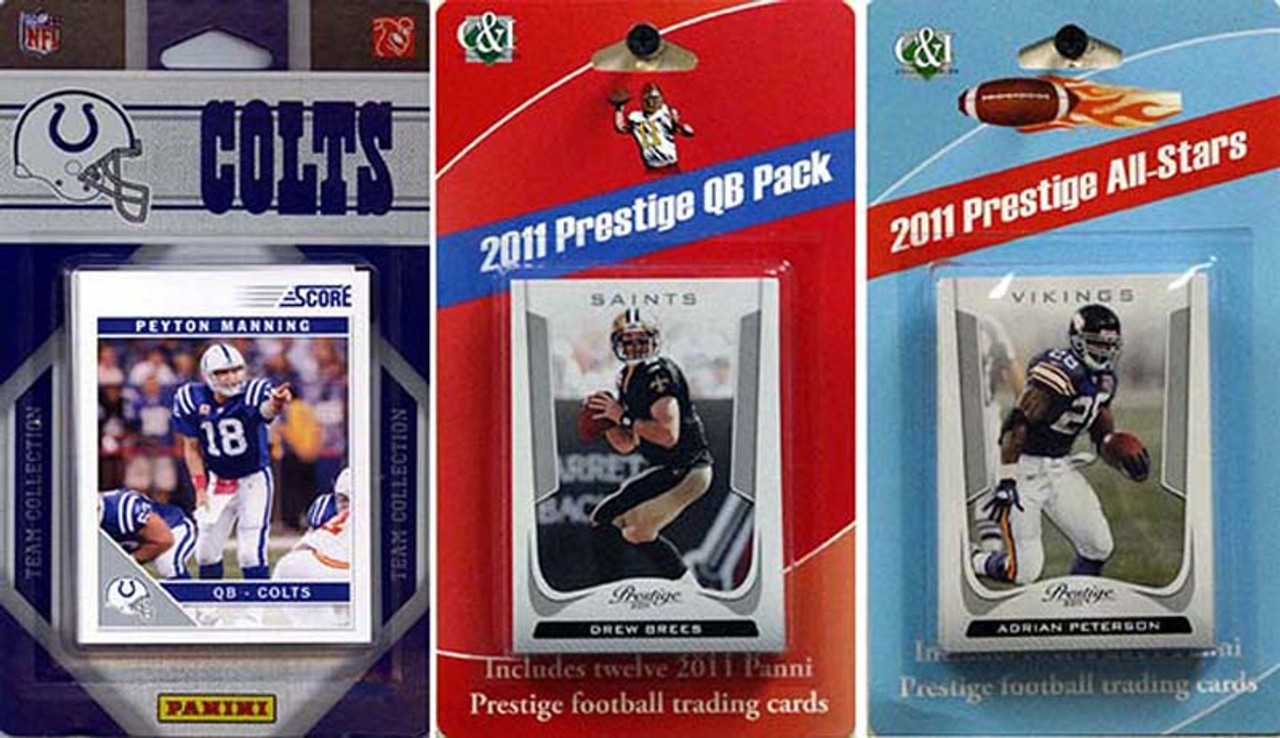 NFL Indianapolis Colts Licensed 2011 Score Team Set With Twelve Card 2011 Prestige All-Star and Quarterback Set