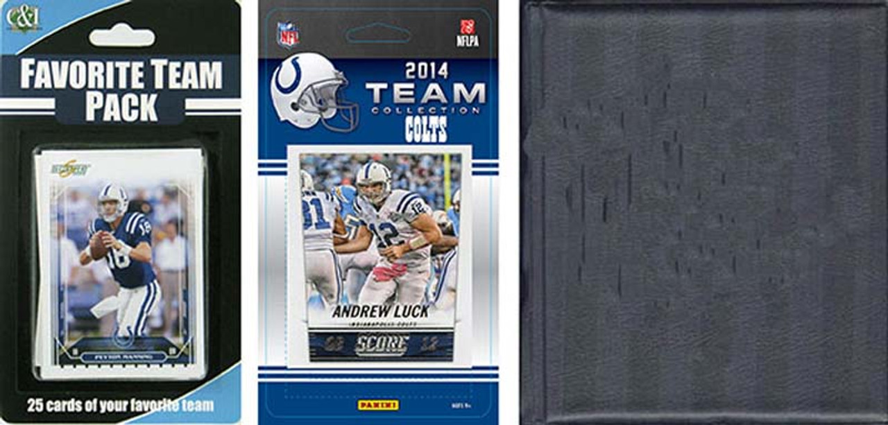 NFL Indianapolis Colts Licensed 2014 Score Team Set and Favorite Player Trading Card Pack Plus Storage Album