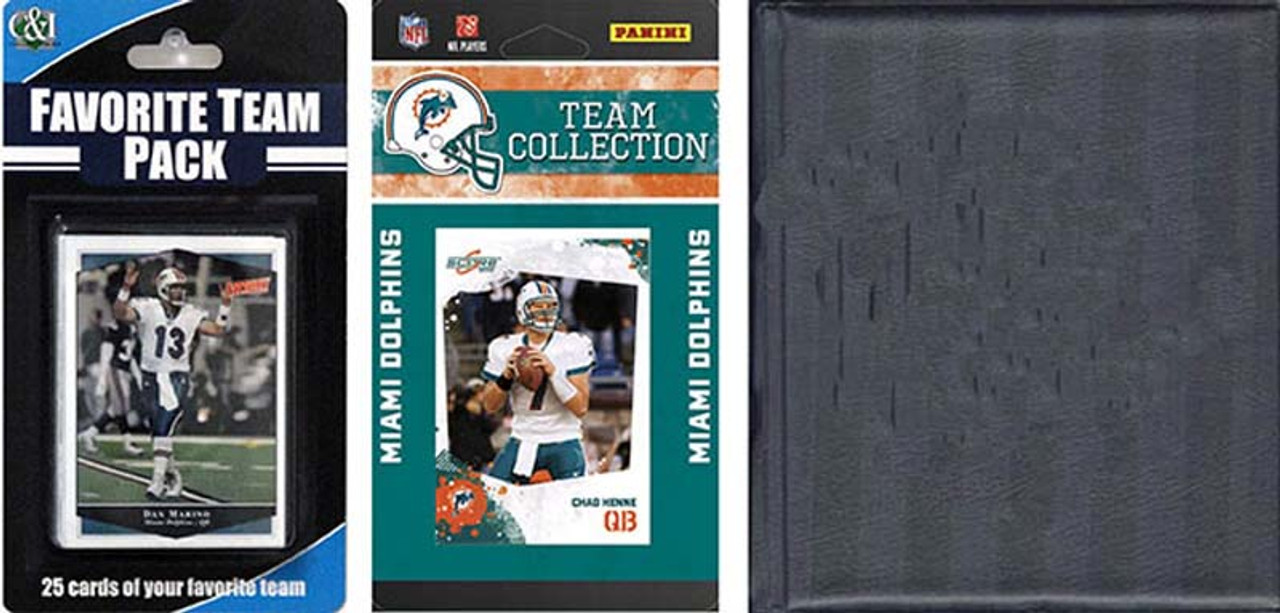 NFL Miami Dolphins Licensed 2010 Score Team Set and Favorite Player Trading Card Pack Plus Storage Album