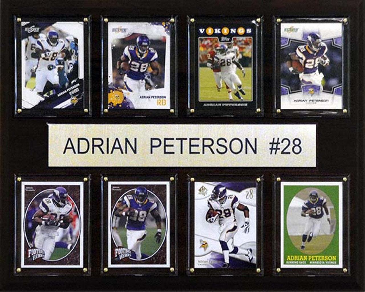 NFL 12"x15" Adrian Peterson Minnesota Vikings 8 Card Plaque