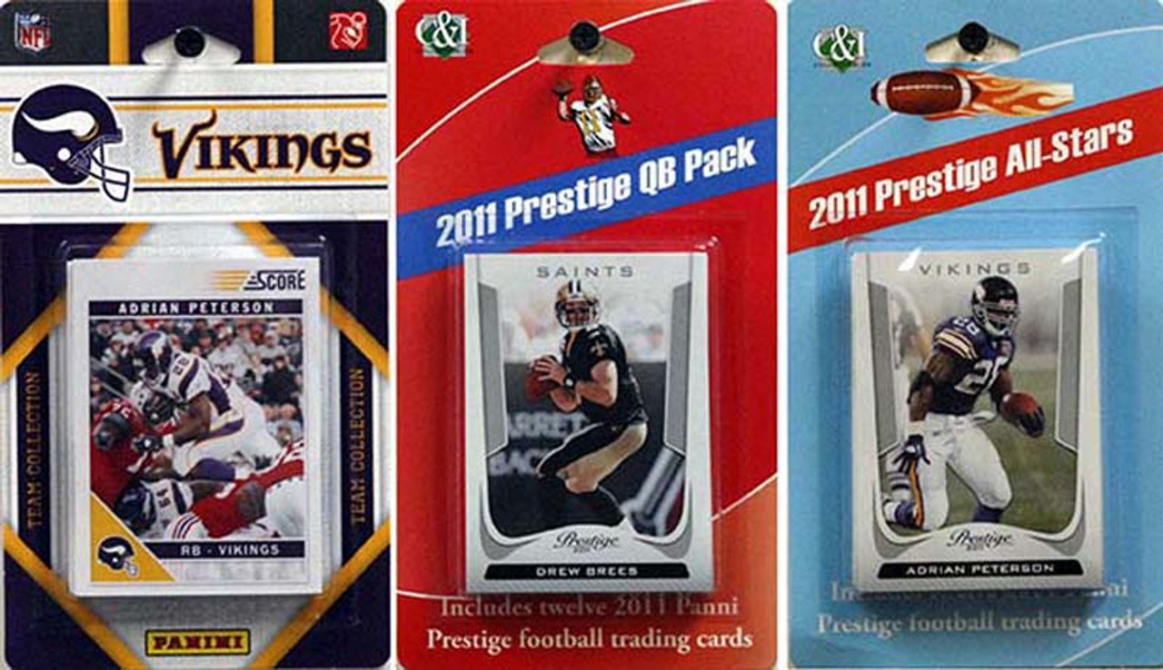 NFL Minnesota Vikings Licensed 2011 Score Team Set With Twelve Card 2011 Prestige All-Star and Quarterback Set