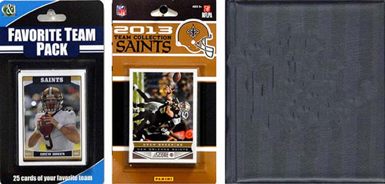 NFL New Orleans Saints Licensed 2013 Score Team Set and Favorite Player Trading Card Pack Plus Storage Album