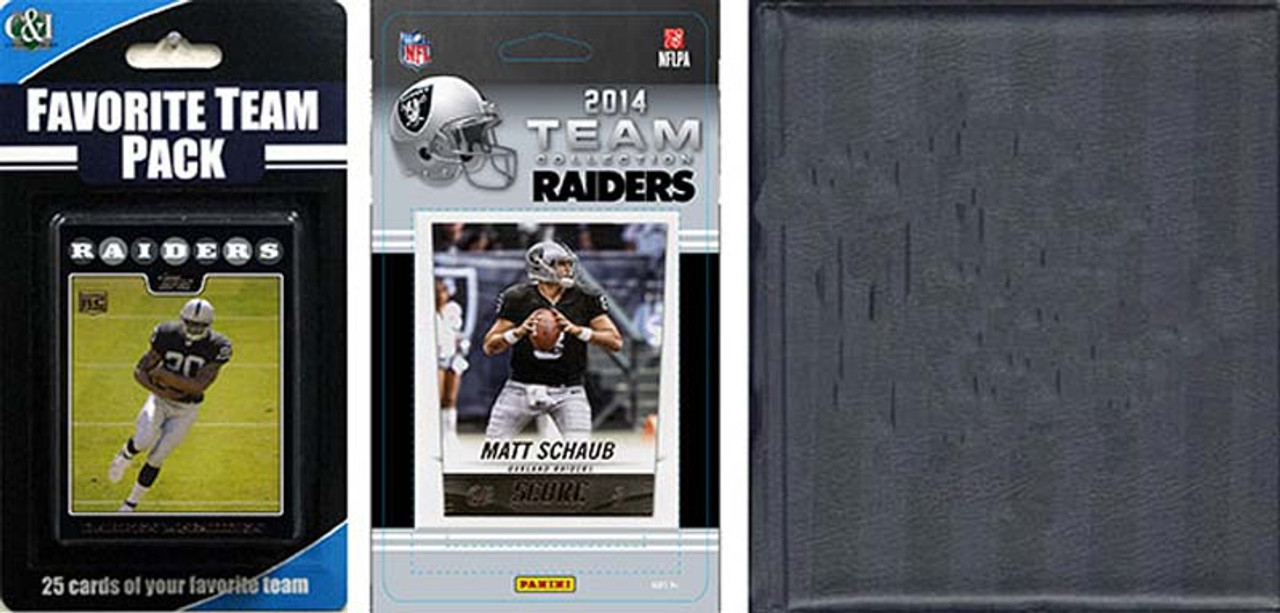 NFL Oakland Raiders Licensed 2014 Score Team Set and Favorite Player Trading Card Pack Plus Storage Album