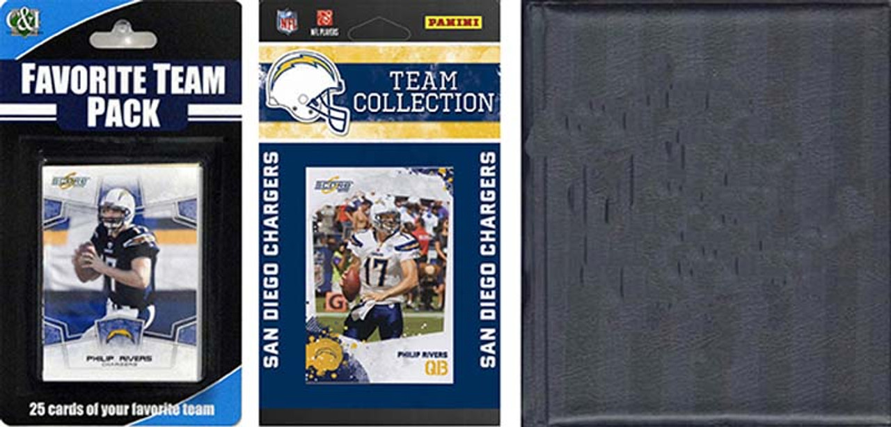 NFL San Diego Chargers Licensed 2010 Score Team Set and Favorite Player Trading Card Pack Plus Storage Album