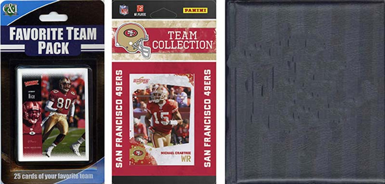 NFL San Francisco 49ers Licensed 2010 Score Team Set and Favorite Player Trading Card Pack Plus Storage Album