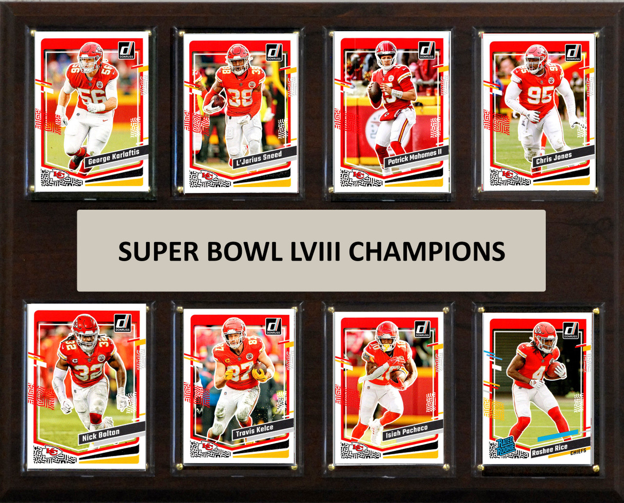NFL 12"x 15" Kansas City Chiefs Super Bowl LVIII 8-Card Plaque