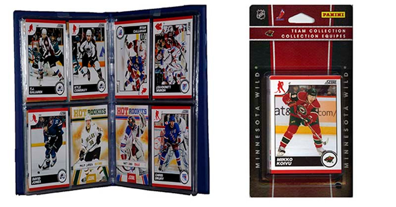 NHL Minnesota Wild Licensed 2010 Score Team Set and Storage Album