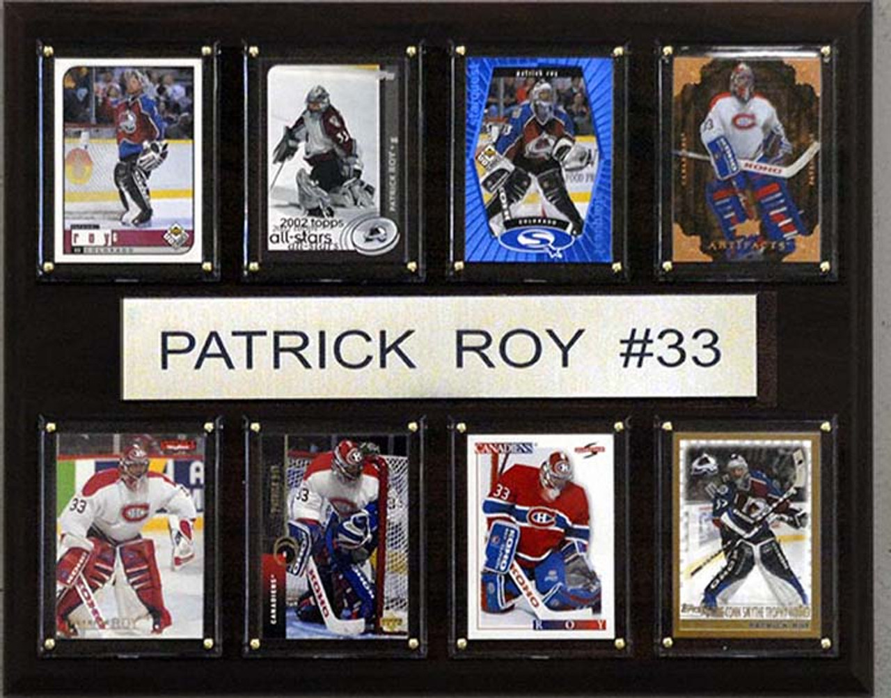 NHL 12"x15" Patrick Roy Montreal Canadiens 8 Card Plaque