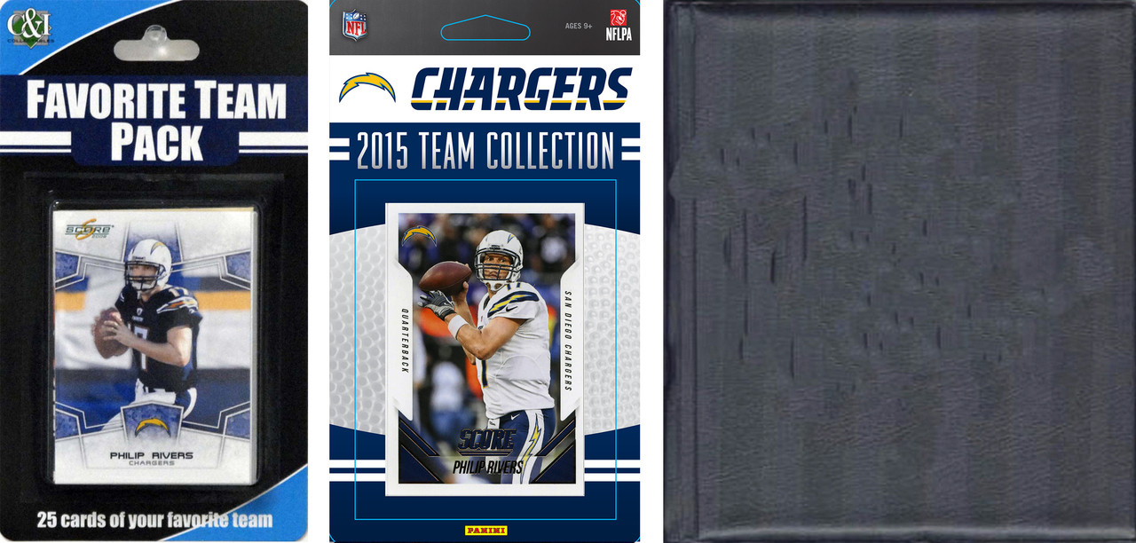 NFL San Diego Chargers Licensed 2015 Score Team Set and Favorite Player Trading Card Pack Plus Storage Album