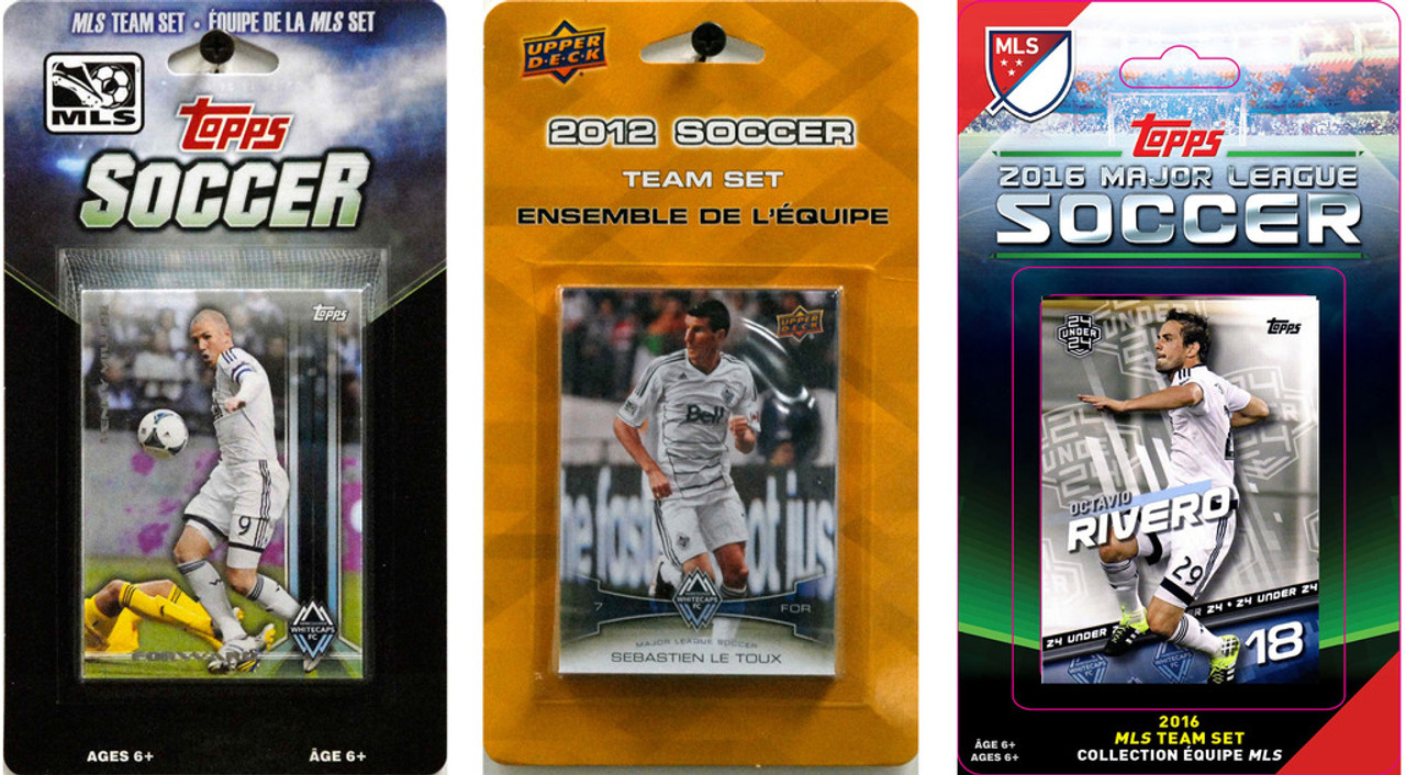 MLS Vancouver Whitecaps 3 Different Licensed Trading Card Team Sets