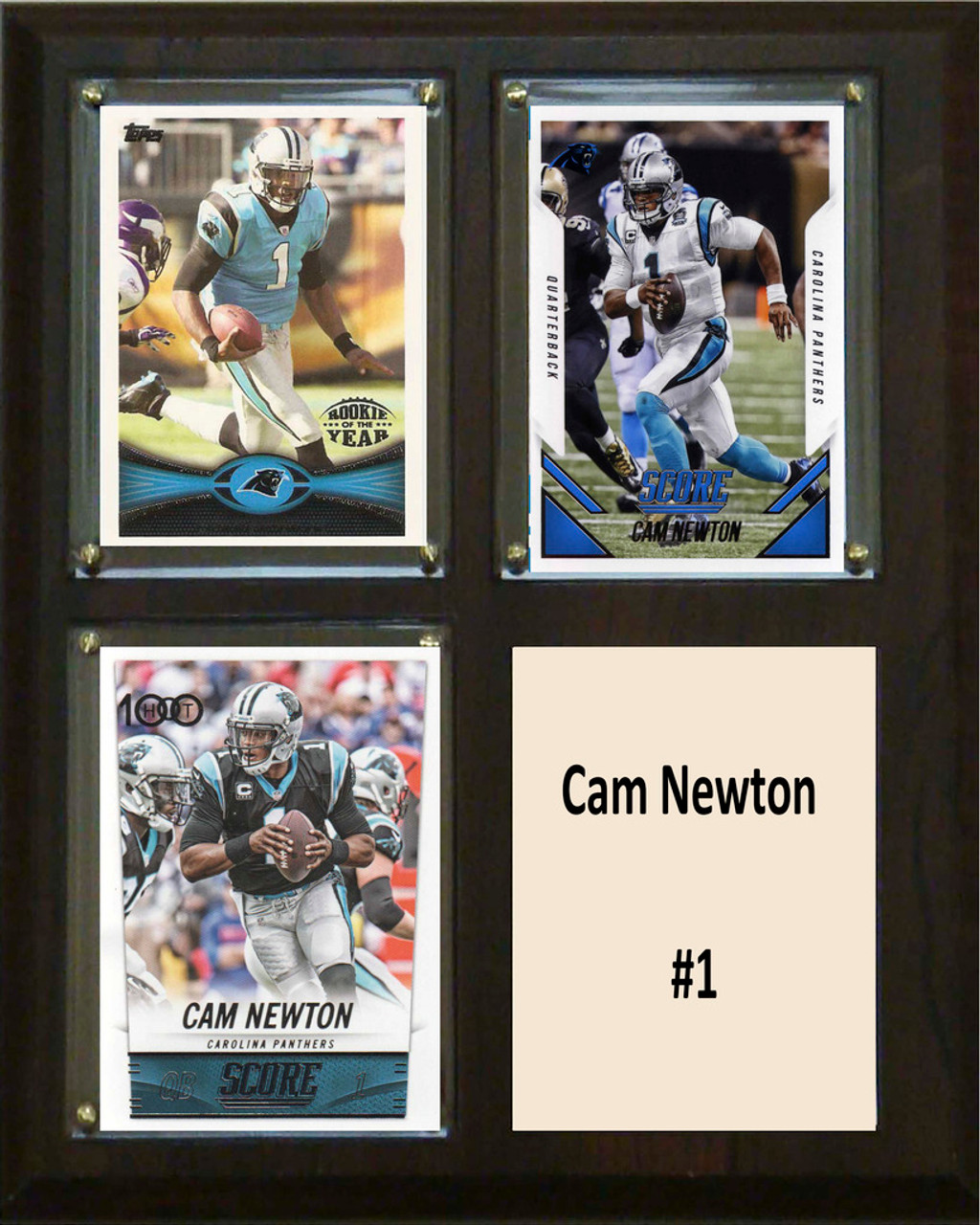 NFL 8"x10" Cam Newton Carolina Panthers Three Card Plaque