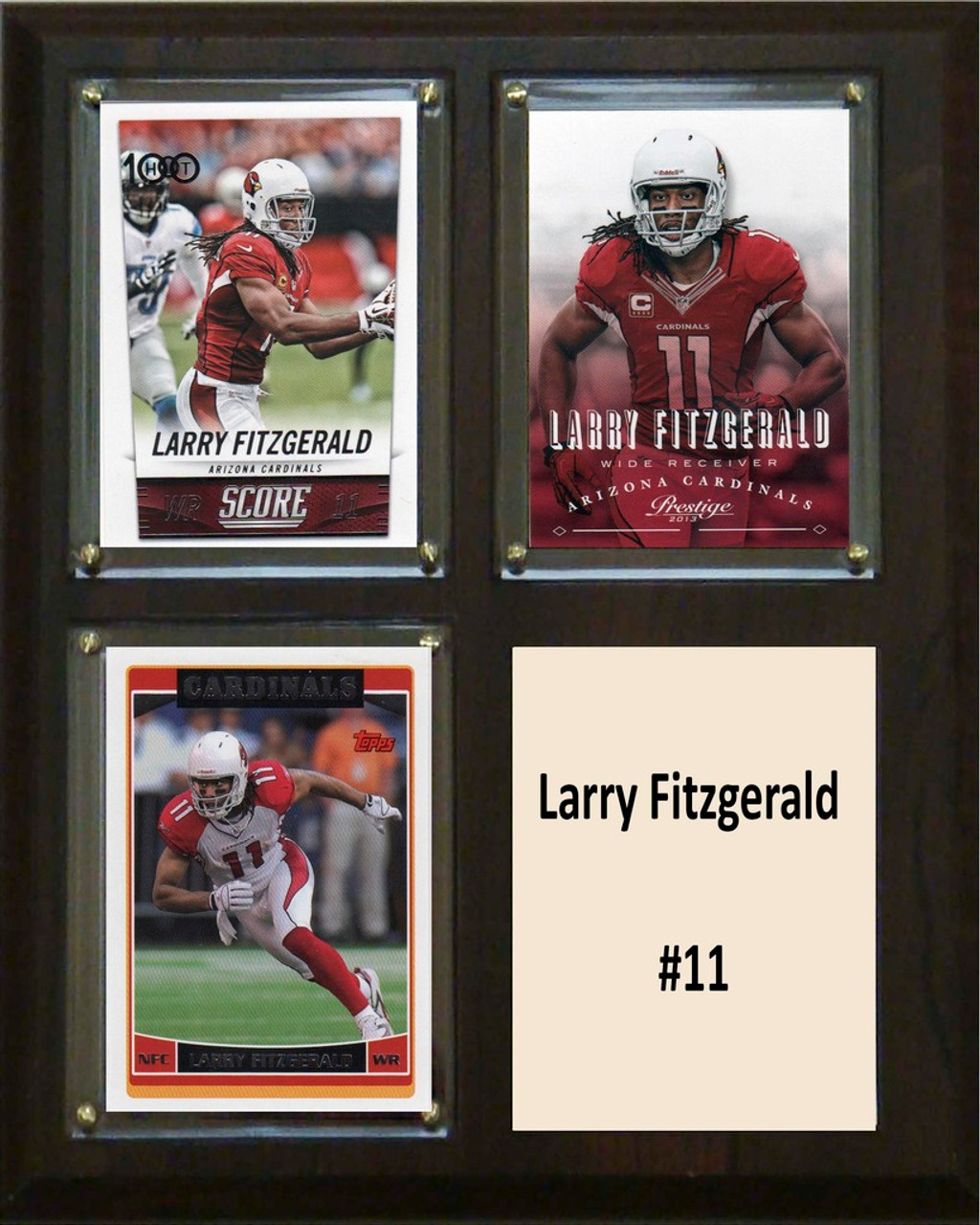 NFL 8"x10" Larry Fitzgerald Arizona Cardinals Three Card Plaque