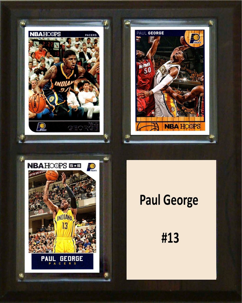NBA 8"x10" Paul George Indiana Pacers Three Card Plaque