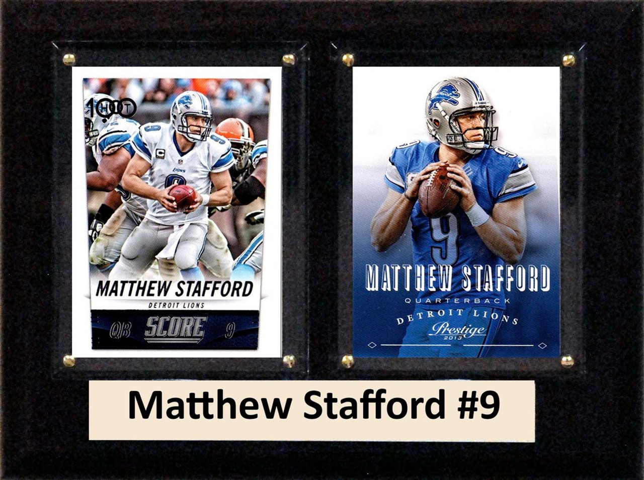 NFL 6"X8" Matthew Stafford Detroit Lions Two Card Plaque