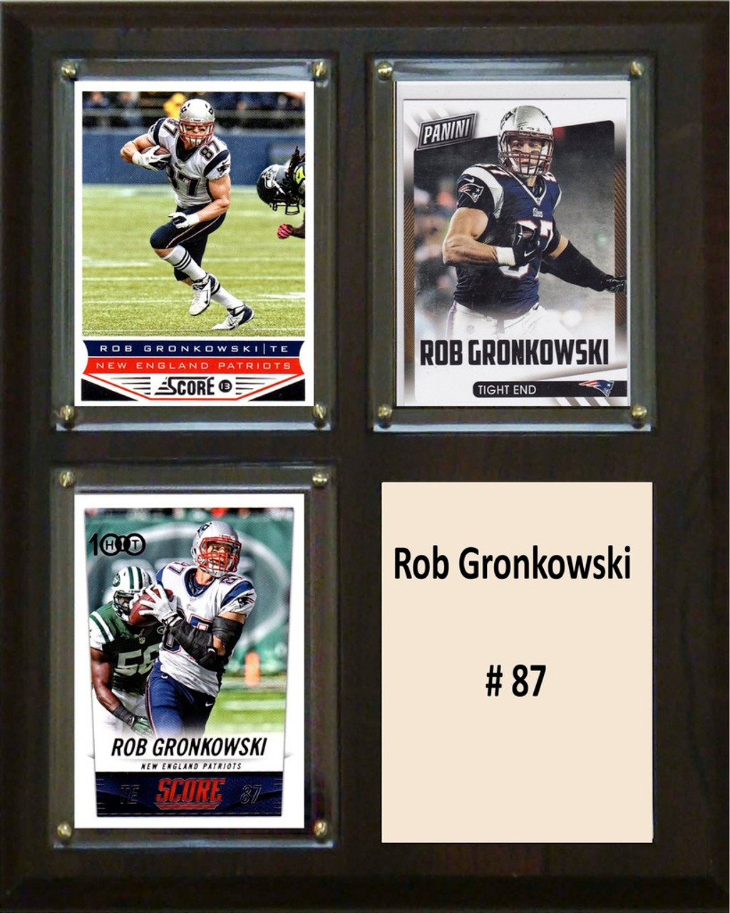 NFL 8"x10" Rob Gronkowski New England Patriots Three Card Plaque