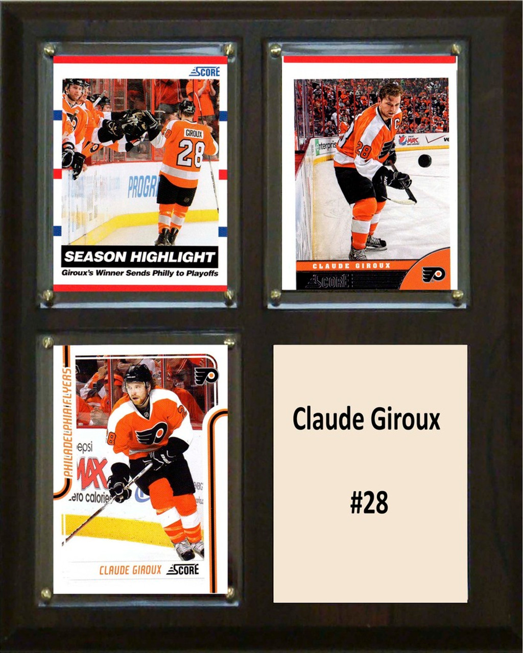 NHL 8"x10" Claude Giroux Philadelphia Flyers Three Card Plaque